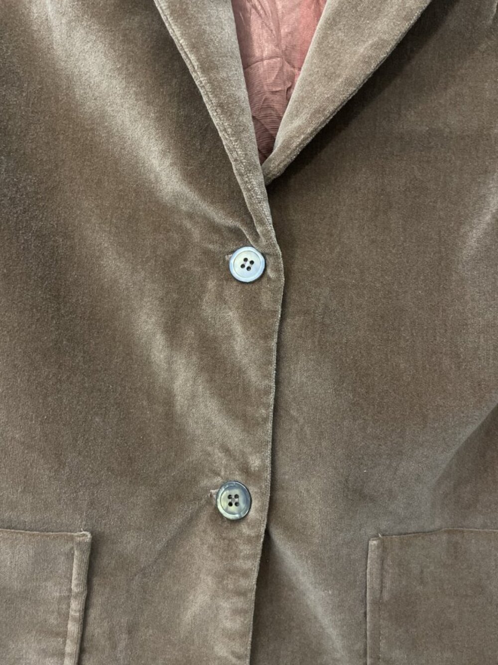 Legends Blazer Jacket Brown Two Button Size 14 Women Pockets Cotton Soft - Picture 4 of 12